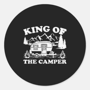 Camping Lover Camper Van King vom Camper Runder Aufkleber