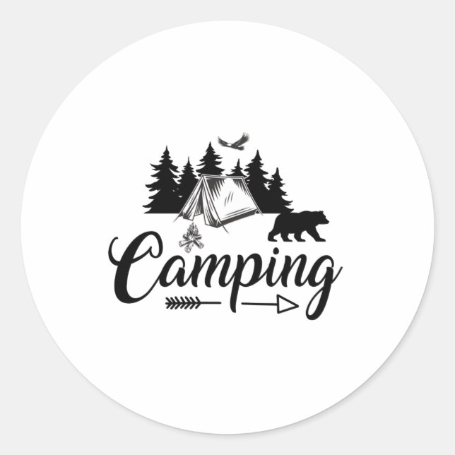 Camping Lover - Cooles Camping Runder Aufkleber (Vorderseite)