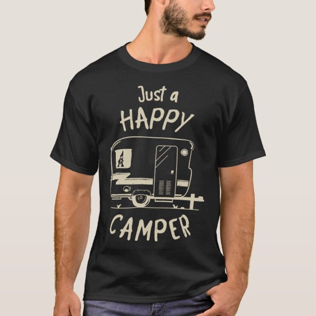 Camping Lucky Caravan Camper Motorhome Outdoor Tra T-Shirt (Vorderseite)