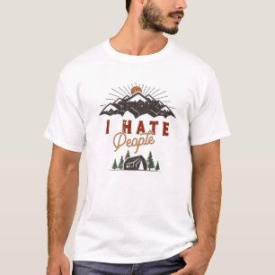 Camping Lustig Ich hasse Menschen Retro Grafik Wan T-Shirt