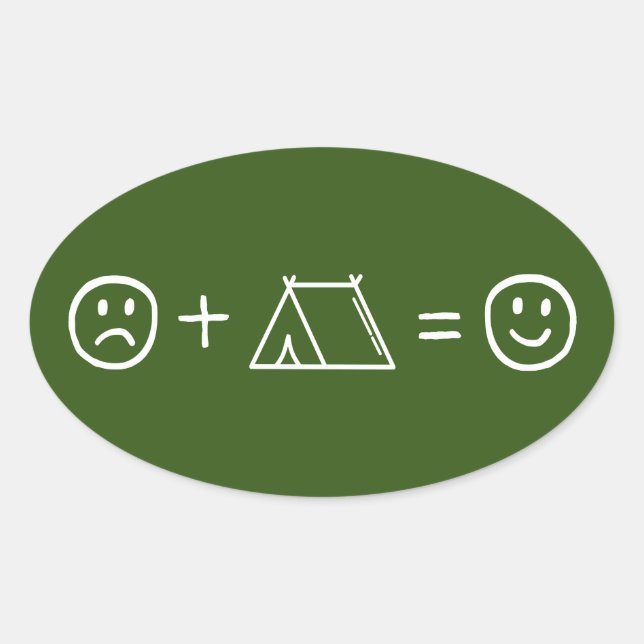 Camping macht dich glücklich ovaler aufkleber (Vorderseite)