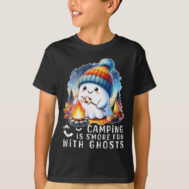 Camping macht Spaß mit Geistern Funny Halloween T-Shirt (Vorderseite)