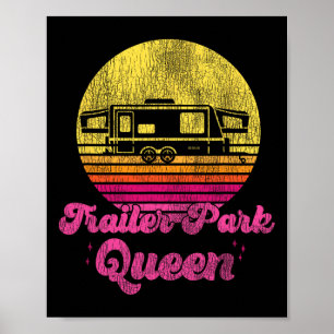 Camping Mädchen Retro Vintage Trailer Park Königin Poster