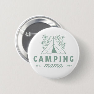 Camping Mama Mom Sommercamp Mutter Ästhetik Button