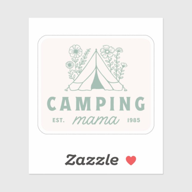 Camping mama mom summer camp mother aesthetic aufkleber (Blatt)