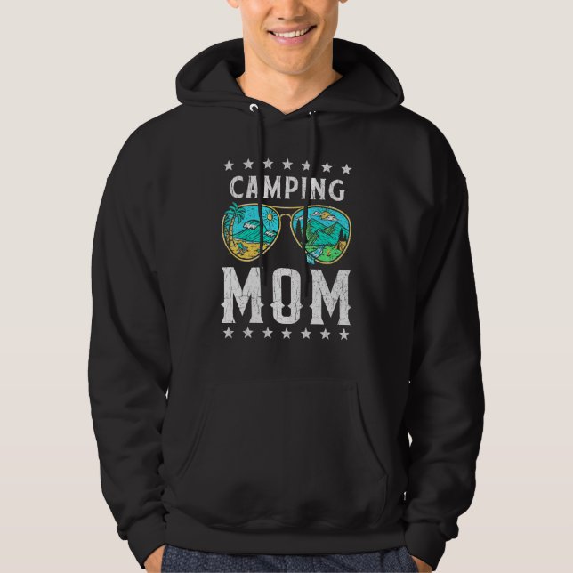 Camping Mama Retro Outdoor Grafik T-Shirt Happy Ca Hoodie (Vorderseite)