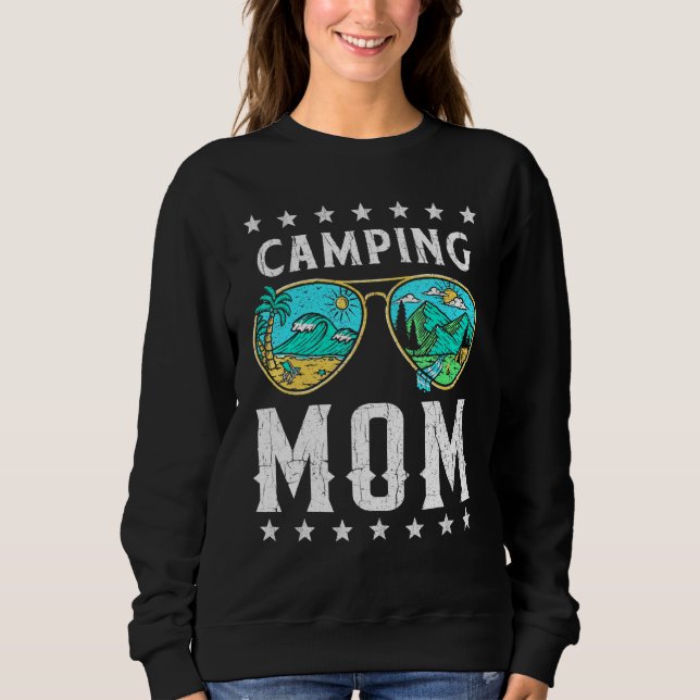 Camping Mama Retro Outdoor Grafik T-Shirt Happy Ca Sweatshirt (Vorderseite)