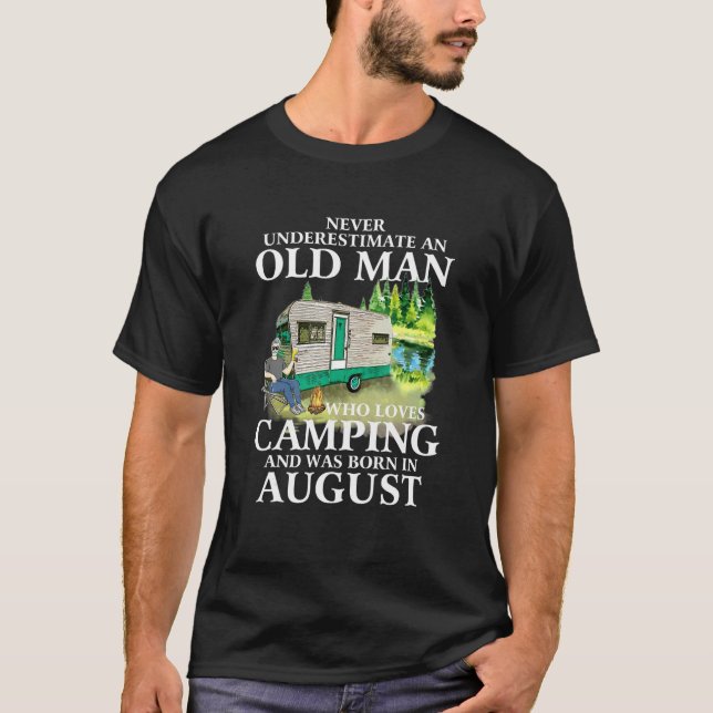 Camping Mens Old Man Camper Caravan Motorhome Augu T-Shirt (Vorderseite)