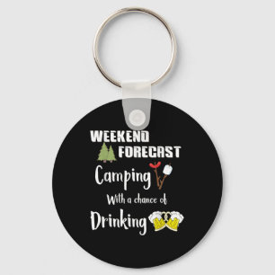 Camping mit der Möglichkeit, sich in einem sonnige Schlüsselanhänger