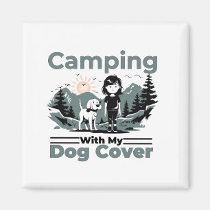 Camping mit der Vintagen Postkarte für meinen Hund Magnet