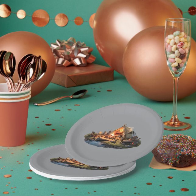 Camping mit Geliebten Pappteller (Multi)