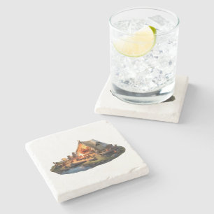 Camping mit Geliebten Steinuntersetzer