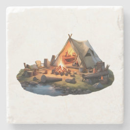 Camping mit Geliebten Steinuntersetzer