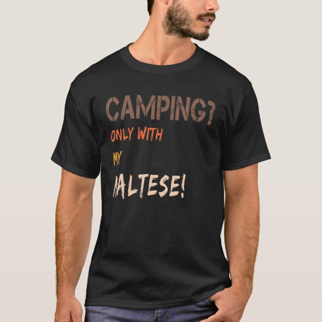 Camping mit Hund Zeltkarawane Retro nur mit Malz T-Shirt (Vorderseite)