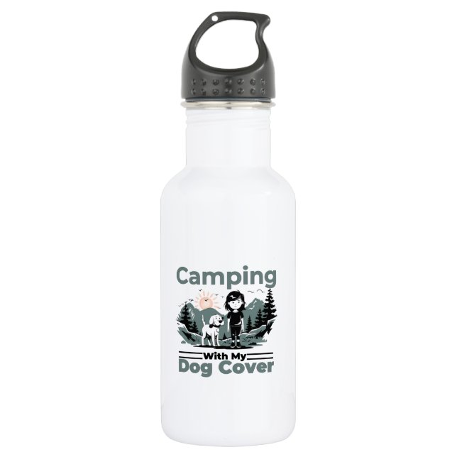 Camping mit meinem Hund Wasser-Flasche aus rostfre Edelstahlflasche (Vorderseite)