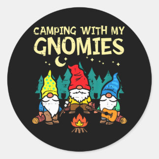 Camping mit meinen Gnomen Funny Camper Gnomes Runder Aufkleber