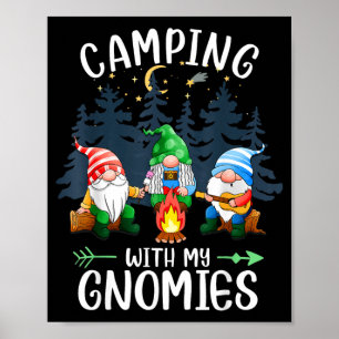 Camping mit meinen Gnomies Lustiges Gnom-Camp Frau Poster