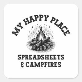 Camping Mode: Aus dem Raster - lustiges Geschenk f Quadratischer Aufkleber