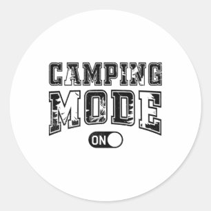 Camping-Modus An Outdoor-Camper Naturliebhaber Abe Runder Aufkleber