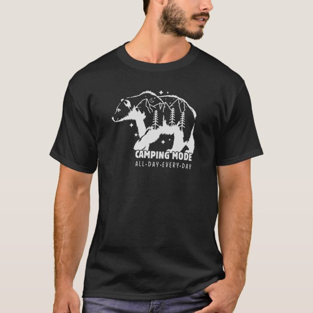 Camping-Modus Camp Life Abenteuer T-Shirt (Vorderseite)