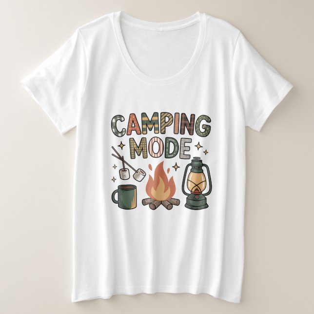 Camping-Modus  Große Größe T-Shirt (Design vorne)