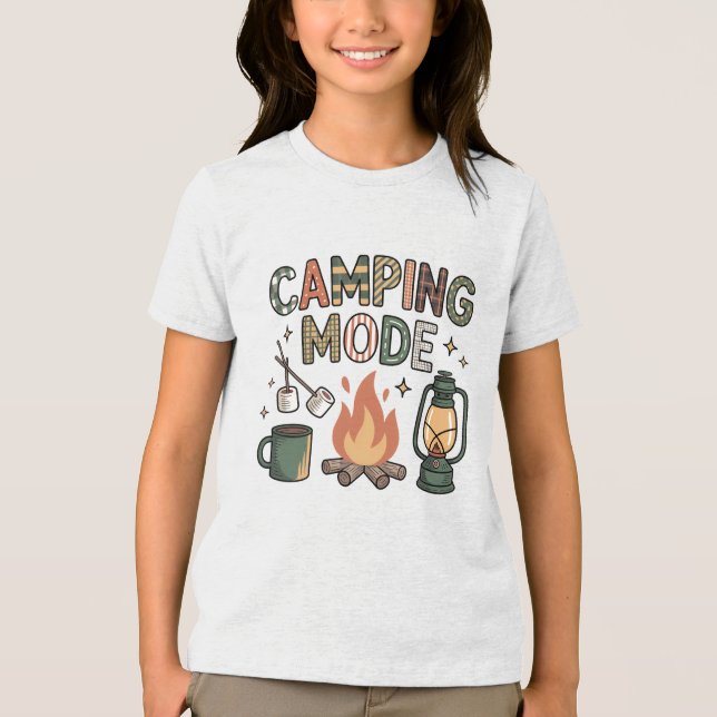 Camping-Modus Tri-Blend Shirt (Vorderseite)
