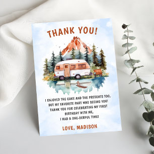 Camping Mountain Rustic Geburtstag Danke Karte