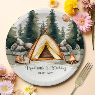 Camping Mountain Rustische Geburtstagsparty Pappteller