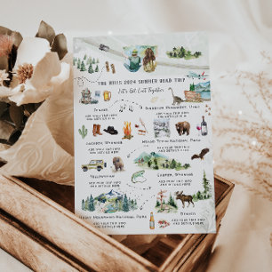 Camping Mountains Sommerweg Reiseroute Einladung