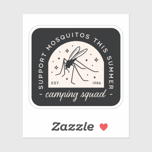 Camping-Mücke lustige Insekten-Zitate whimsical Aufkleber (Blatt)
