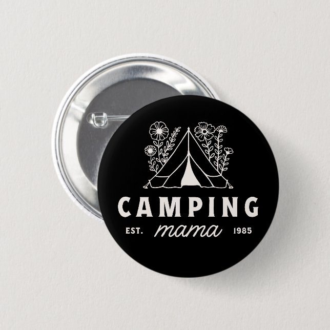 Camping-Mutter Sommercamp Camper Mutter skurril Button (Vorne & Hinten)