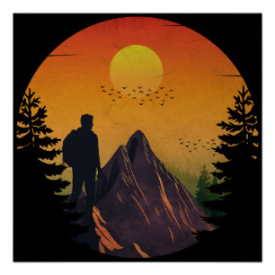 Camping Natur Sonnenuntergang Poster