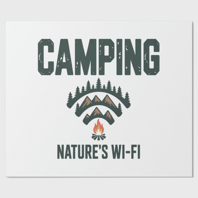 Camping Natures Wifi Geschenkpapier (Flach)