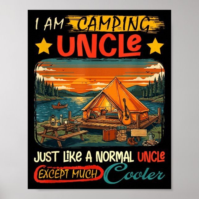 Camping Onkel Definition viel cooler Vatertag Poster (Vorne)