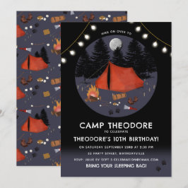 Camping Outdoor Adventure Campfire Geburtstagspart Einladung