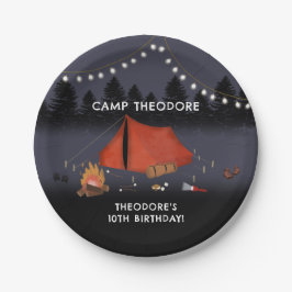Camping Outdoor Adventure Campfire Geburtstagspart Pappteller