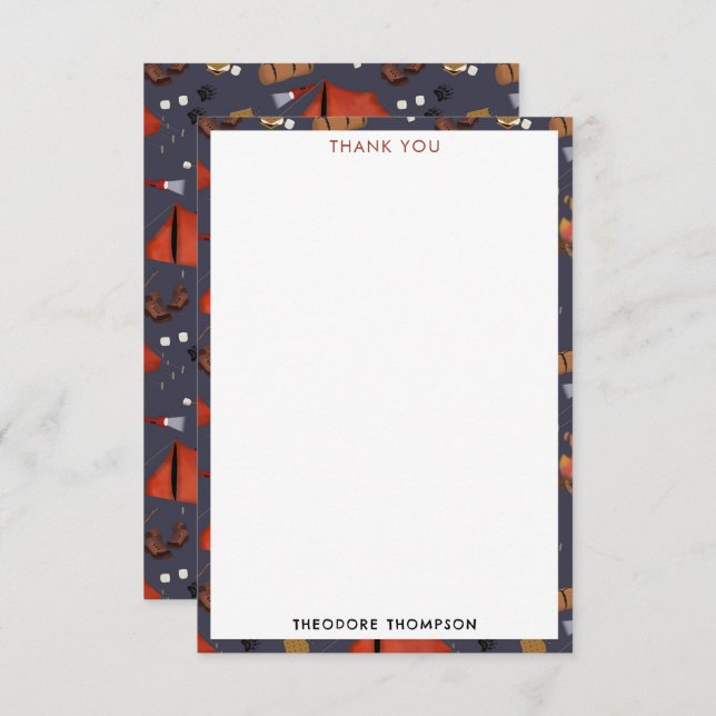 Camping Outdoor Adventure Sommer Campfire Kinder Dankeskarte (Vorne/Hinten)