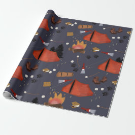 Camping Outdoor Adventure Sommerfeuer Geschenkpapier