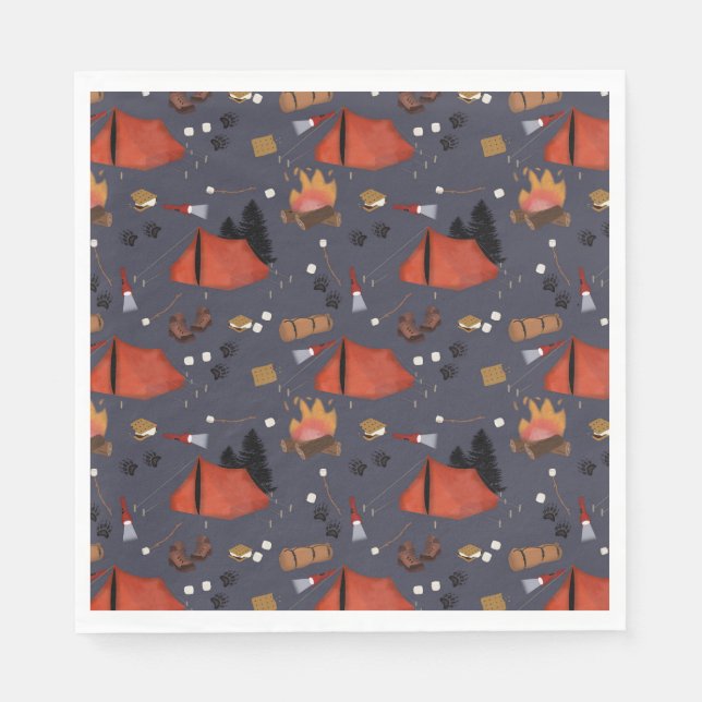 Camping Outdoor Adventure Sommerfeuer Serviette (Vorderseite)