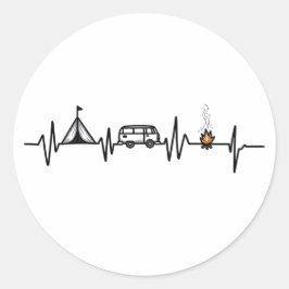 Camping Outdoor Heartbeat Naturschutz Wandern Runder Aufkleber