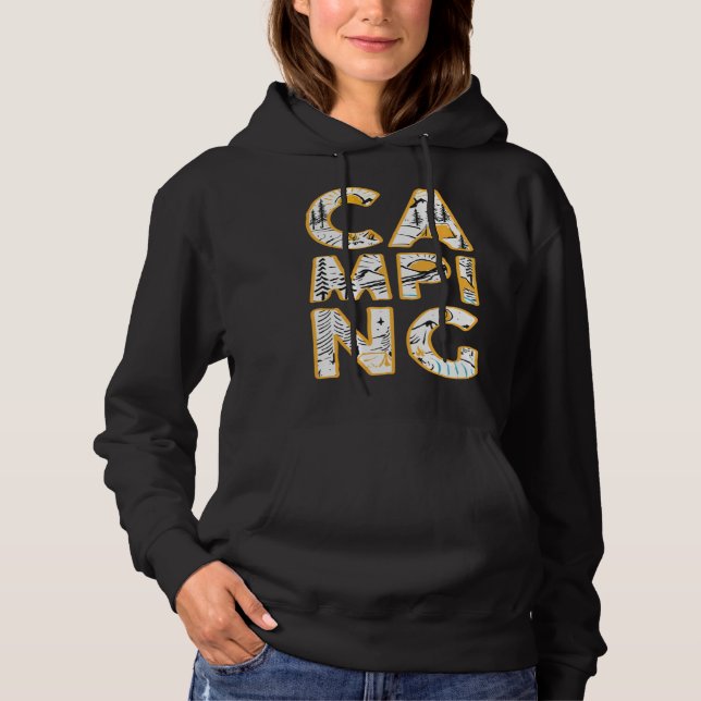 Camping outdoor hiking camper cute graphic hoodie (Vorderseite)
