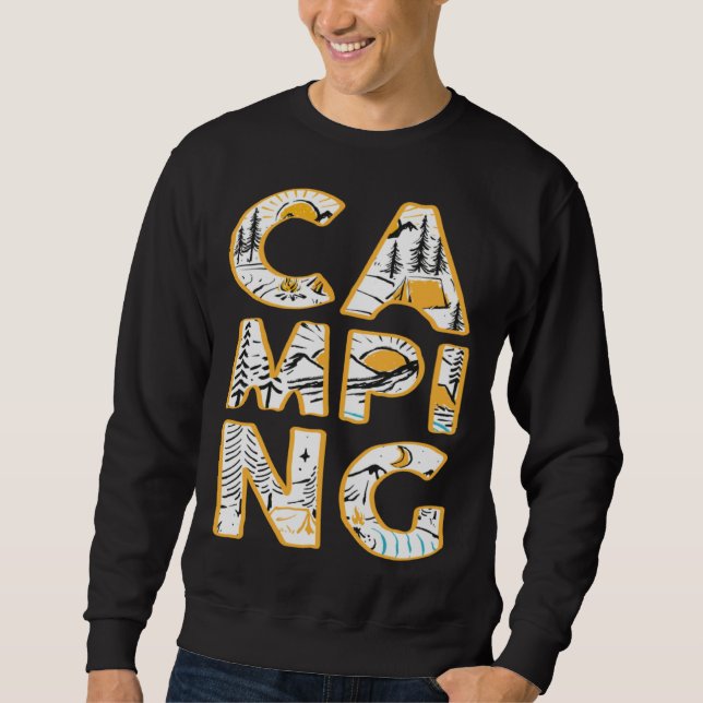 Camping outdoor hiking camper cute graphic sweatshirt (Vorderseite)