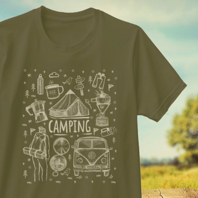 Camping Outdoor Illustration T-Shirt (Von Creator hochgeladen)