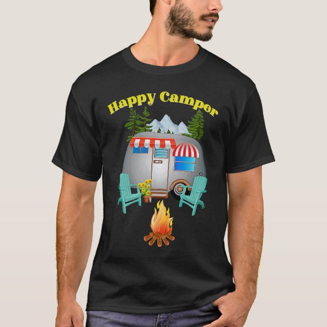 Camping Outdoor National Park Happy Forest Camper T-Shirt (Vorderseite)