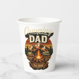 Camping Papa Est. 2026 Personalisierter Papiertass Pappbecher