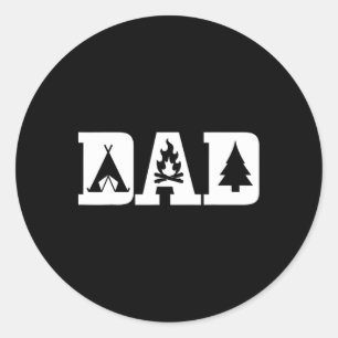 Camping Papa Vatertag Outdoor Bushcraft Camper Runder Aufkleber