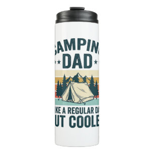 Camping Papa Vintage Retro Outdoor Vector Shirt De Thermosbecher
