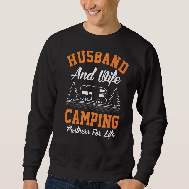 Camping-Partner für Ehefrau und Handschuhe für das Sweatshirt (Vorderseite)