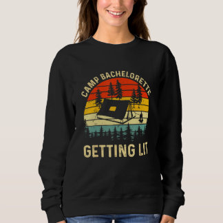 Camping-Party Junggesellinnenabschied Lit Retro Br Sweatshirt