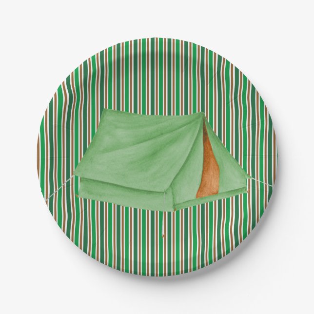 Camping-Party-Papierteller Pappteller (Vorderseite)